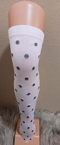 Knee High Socks With Polka Dots Pattern In White Size S/M - Picture 4 of 12